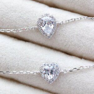 S925 CZ Dainty Style Design AAA CZ Diamond Halo Bracelets Sterling Silver